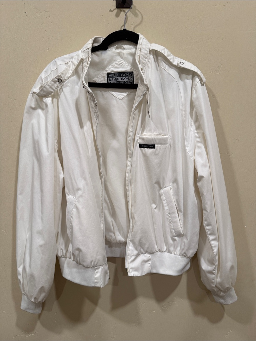 VTG Members Only White Classic Bomber Jacket
